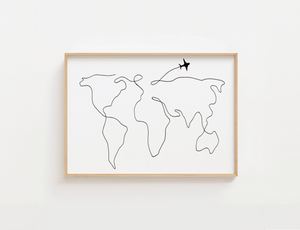 Verdenskort Tegning Plakat