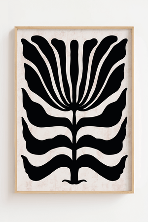 Sort Gren Plakat | Minimalistisk Naturmotiv i Sort Design

