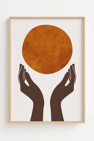 Abstract Hands & Sun Plakat