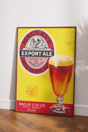 Maclay’s Export Ale plakat – Retro ølreklame i farver | Fra 99,-
