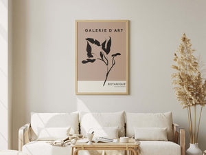 Galerie D'Art Botanique plakaten kombinerer moderne og abstrakte elementer med botaniske motiver