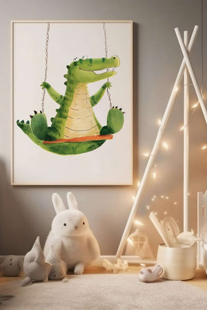 Kanin med Ballon - Børneplakat | Sødt & Eventyrligt Design