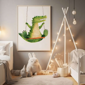 Kanin med Ballon - Børneplakat | Sødt & Eventyrligt Design