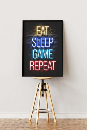Eat, Sleep, Game, Repeat - Gaming Plakat