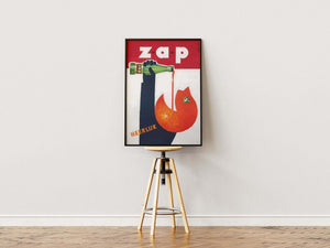 "Zap Appelsinjuice Plakat – Vintage Reklamestil"
