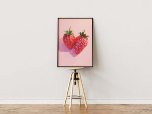 Diamond Strawberry - Pink Plakat | Unik & Moderne Kunst