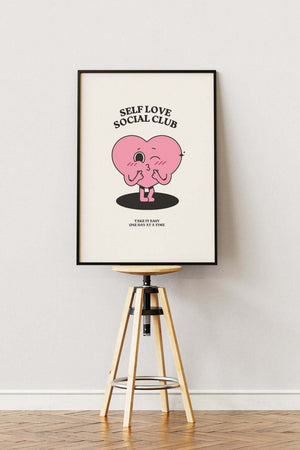 Self Love, Social Club - Pink Plakat | Trendy & Motiverende

