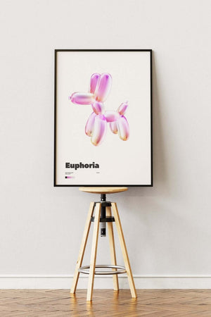Pink Balloon Dog - Euphoria Plakat | Moderne & Kunstnerisk