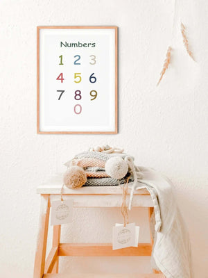 "1234" Tal Plakat - Børneplakat til børneværelset