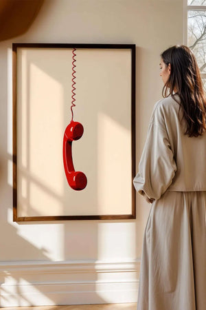 Rød Telefon – Retro Plakat