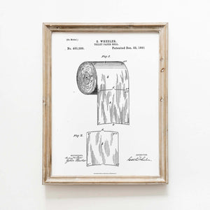 Toiletpapir Patent Plakat – Retro & Sjov Badeværelseskunst | Fra 99,-
