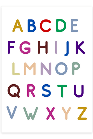 A-Z Alfabet Plakat – Sjov og Læring til Børneværelset