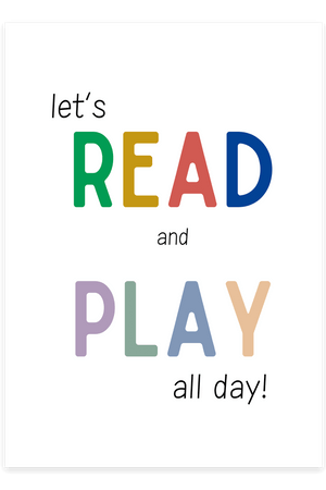 Let's Read and Play All Day Plakat – Sjov og Læring til Børneværelset