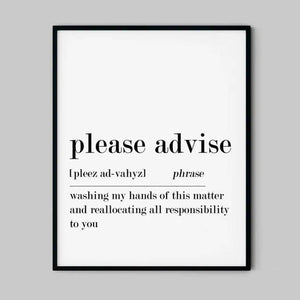 Please Advise Definition Ellens Shop