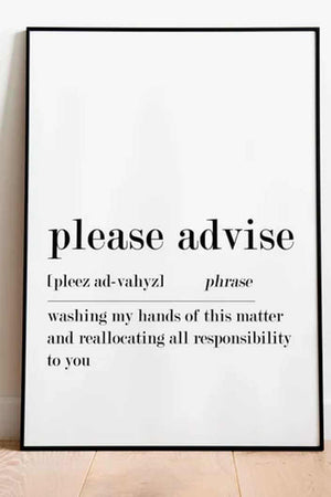 Please Advise Definition Ellens Shop