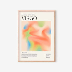 Virgo - Farverig stjernetegns plakat Ellens Shop