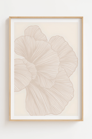 Soft Organic Lines moderne plakat med organiske linjer i beige og neutrale nuancer