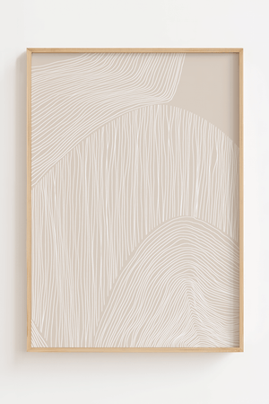 Soft Landscape Lines No.1 moderne plakat med abstrakte linjer i beige nuancer