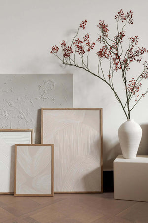 Soft Landscape Lines No.1 moderne plakat med abstrakte linjer i beige nuancer