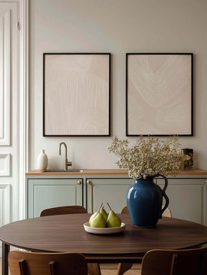 Soft Landscape Lines No.1 moderne plakat med abstrakte linjer i beige nuancer