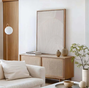 Soft Landscape Lines No.1 moderne plakat med abstrakte linjer i beige nuancer