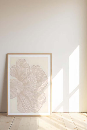 Soft Organic Lines moderne plakat med organiske linjer i beige og neutrale nuancer