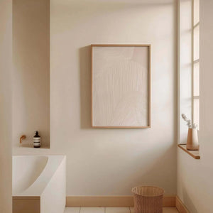 Soft Landscape Lines No.1 moderne plakat med abstrakte linjer i beige nuancer