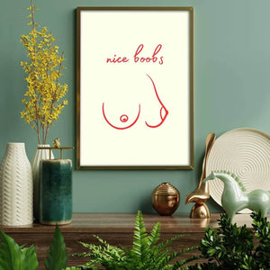 Nice Boobs Plakat | Stilfuld & Kunstnerisk Bryster Plakat