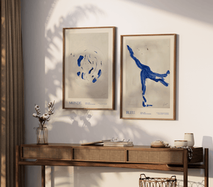 plakat, der forener bevægelse, farve og modernitet.