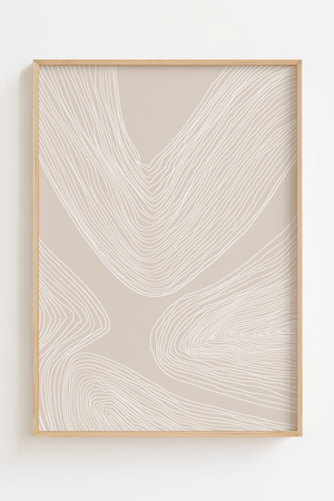 Soft Landscape Lines No.2 moderne plakat med abstrakte linjer i beige og neutrale toner