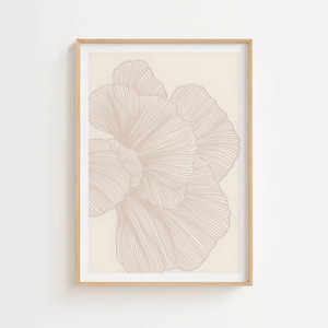 Soft Organic Lines moderne plakat med organiske linjer i beige og neutrale nuancer