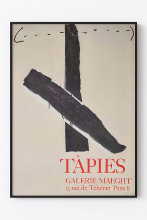 Tapies Croix Noire - Galerie Maeght Plakat