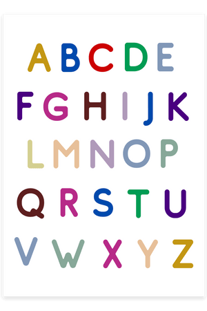 A-Z Alfabet Plakat – Sjov og Læring til Børneværelset