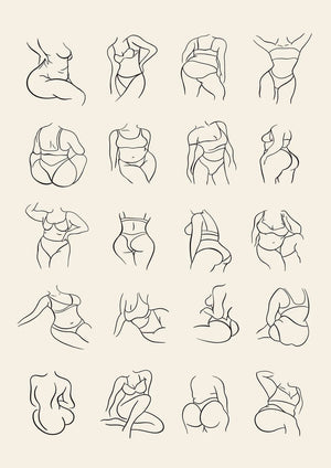 Body Positivity - Line art Plakat