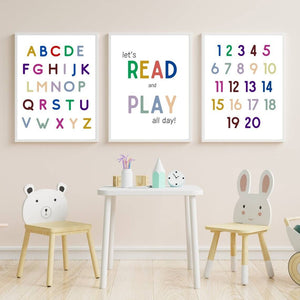 Let's Read and Play All Day Plakat – Sjov og Læring til Børneværelset