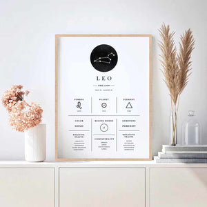 Leo - Stilren stjernetegns plakat Ellens Shop