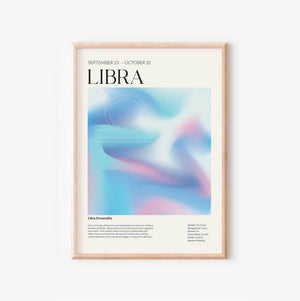 Libra - Farverig stjernetegns plakat Ellens Shop