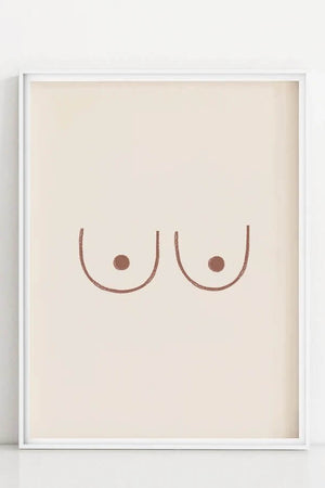 Bryster Line Art Plakat | Minimalistisk Plakat med Bryster