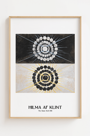 Cosmic Swan plakat – Hilma af Klint abstrakt kunstplakat med symmetriske cirkler og stråler