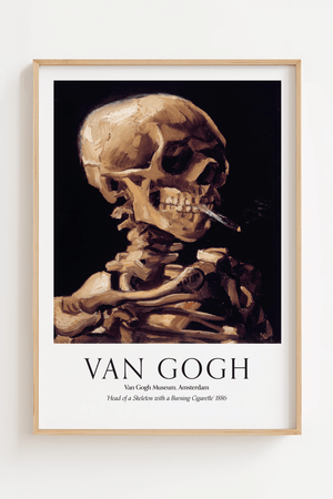 Skeleton with Cigarette plakat 1886 – Van Gogh skelet kunstplakat