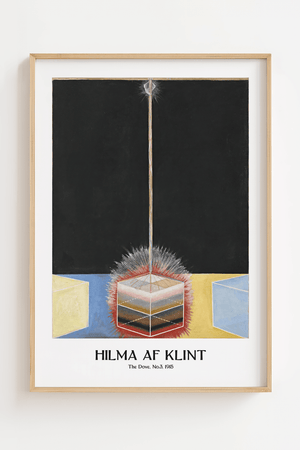 Sacred Light plakat – Hilma af Klint abstrakt kunst med lysstråle og geometrisk motiv