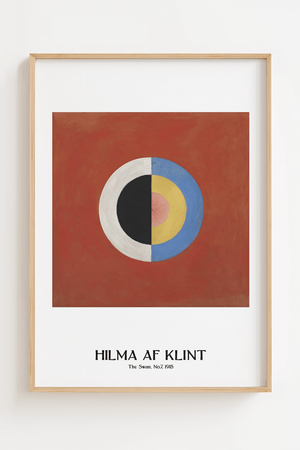 Sacred Balance plakat – Hilma af Klint abstrakt kunstplakat med farvet cirkelmotiv