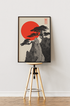 Zen Mountain – Japansk Landskab Plakat