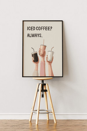 Cold Coffee Club Plakat – Moderne Kaffe Illustration | Ellens