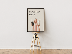 Cold Coffee Club Plakat – Moderne Kaffe Illustration | Ellens