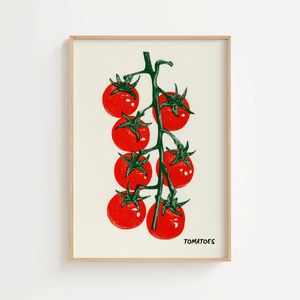 tomat plakat med røde tomater på gren illustration