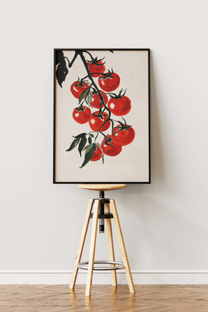 Tomato branch plakat med røde tomater på gren illustration