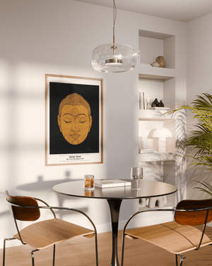 Head of Buddha plakat inspireret af Reijer Stolk – rolig kunst til hjemmet