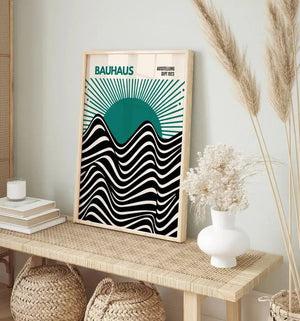 Bauhaus Sunset Grøn Matisse Plakat