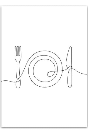 Opgrader dit køkken med et strejf af elegance ved at vælge vores "Kitchen Plate Sort" plakat.